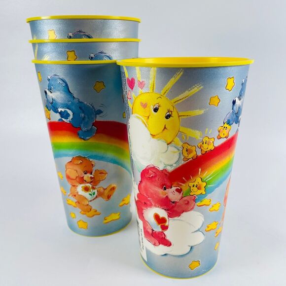 Care Bears Other - 4 Care Bears Party Cup Set Multi-color 32 oz Plastic Rainbow Stars Designware
